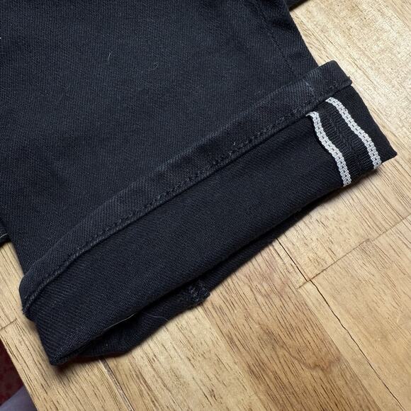 UNIQLO Selvedge Black Jeans Mens Size 36x34 Slim Straight Goth Steampunk - Picture 3 of 6